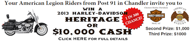 Win a 2013 Harley-Davidson Heritage or $10,000.00!
